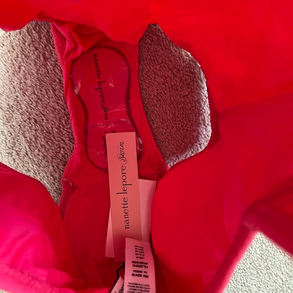 NWT  Nanette Lepore Women's High Leg Pink One Piece Swimsuit size 8 - Picture 10 of 16